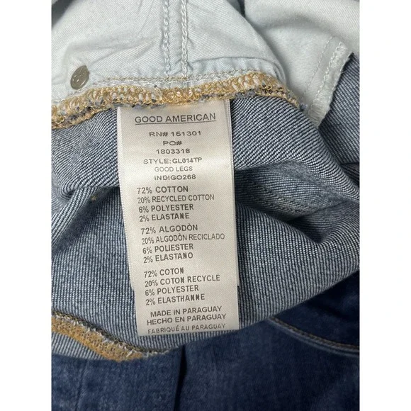 Good American Jeans Good Legs High Rise Skinny sz 15 / 33 Indigo Blue 30" inseam - Picture 10 of 11